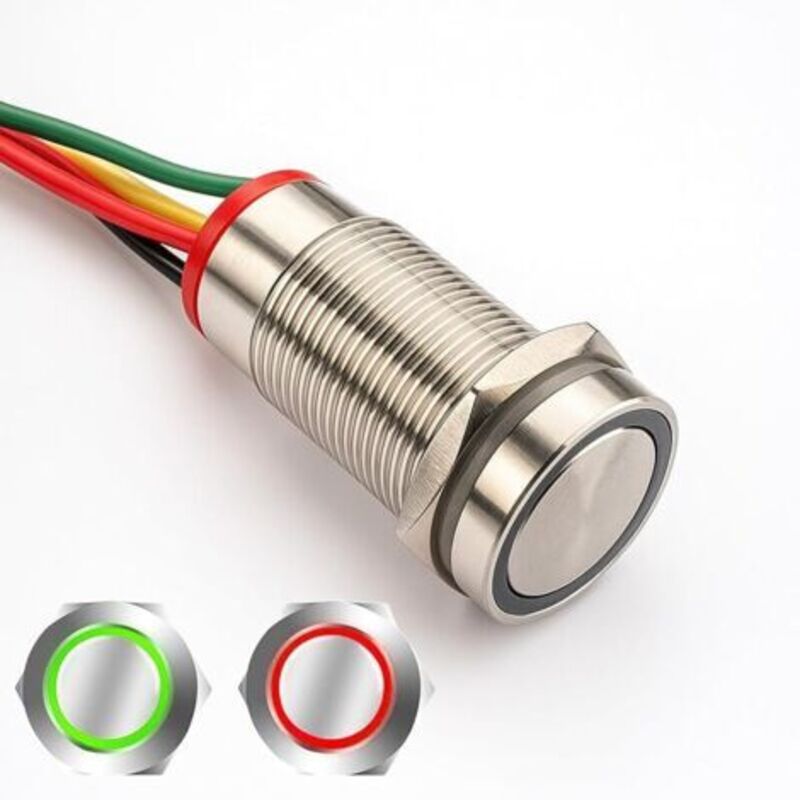 Touch-tasten-selbstsperrschalter, Ip68 Wasserdicht, Dc 3v-30v/3a Touch-schalter, Rote Und Grüne Led, Geeignet Für 16 Mm 5/8'' Montageloch