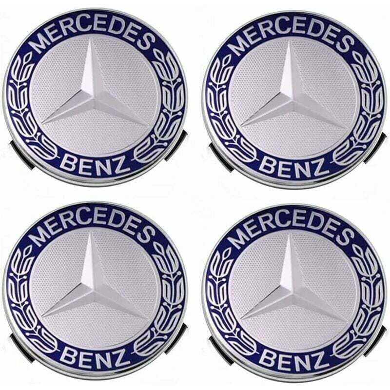Nabenabdeckung Kompatibel Mit Mercedes - Benz 75 Mm - Blau, 4er-set