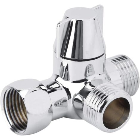 3-wege-dusch-umstellventil G1/2", Universelles Umstellventil Aus Massivem Messing Für Dusche, Wc, Bidet Und Duschkopf.