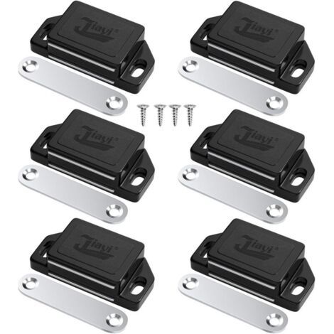 6er-set Schranktürmagnet, Kunststoff-türmagnet Für Möbel, Leistungsstarker Türriegelmagnet, Magnetverschlüsse, Magnettürschließer Für Schubladen, Schwarz