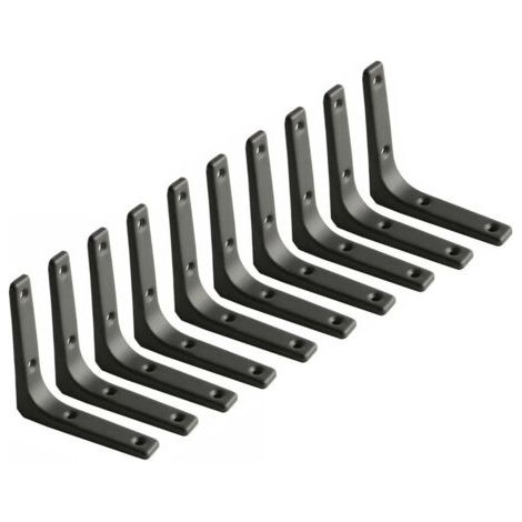 Wandregalhalterung, Mattschwarze Metallhalterung, Metallregalhalterung Für Küchendekoration, Robuste Halterung, 100–100 Mm, 10 Stück