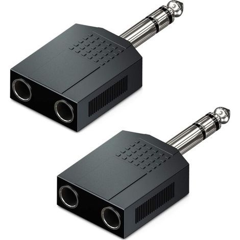 2 X Stereo-audio-adapter, Splitter, 1 X 6,3-mm-klinkenstecker Auf 2 X 6,3-mm-klinkenbuchse, Audio-splitter, Weicher Hifi-heimkino-receiver