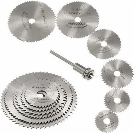 Ulisem – 7-teiliges Hss-kreissägeblatt – Trennscheiben Für Holz, Kunststoff Und Nichteisenmetalle – Durchmesser 1/8 Zoll (3,175 Mm) – Einfache Installation – 8 Zoll