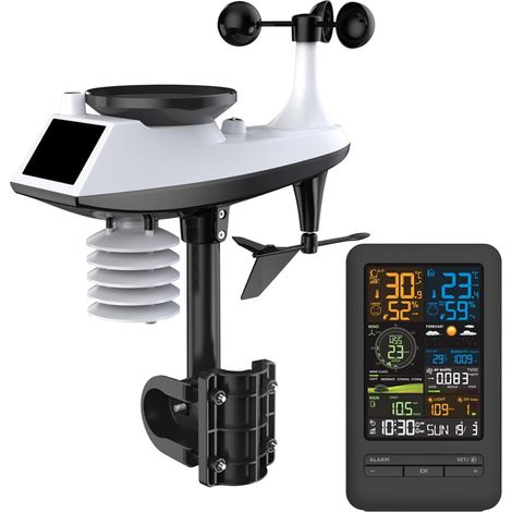 Gartenthermometer, Wetterstation Mit Sensor, Innen-/außenthermometer, Heimwetterstationen Mit Messung Von Niederschlag, Windgeschwindigkeit Und -richtung