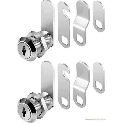 Metallrahmen Für Schrank, Mit Zylinderkopf, 4 Schlüsseln, 4 Unterschiedlichen Verrouillage-plaketten Für Holzrahmen, Los Von 2 (16 Mm)