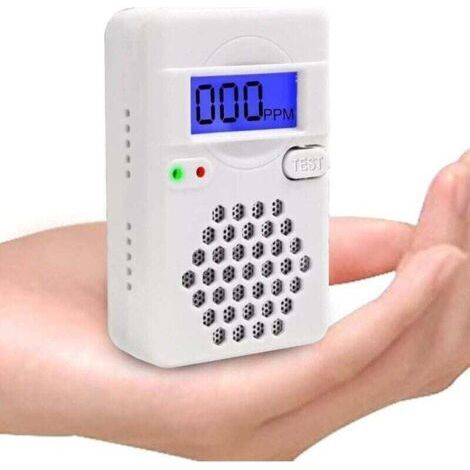 Kohlenmonoxidmelder Mit Digitalem Lcd-display, Co-melder Mit Austauschbarer Batterie, Test-reset-taste, Anzeige Für Niedrigen Batteriestand, Tragbar, Entspricht No