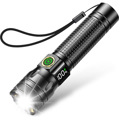 Led-taschenlampe, Wiederaufladbar, 2000 Lm, Led-taschenlampe, Extrem Leistungsstarke Taktik Und Aluminium [energieklasse A+]
