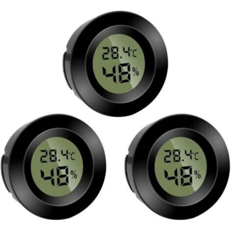 3er-pack Mini-rund-digital-thermometer-hygrometer – Temperatur Fahrenheit (℉) Oder Celsius (℃) – Für Innenräume, Büros, Wohnzimmer (batterien Im Lieferumfang Enthalten)