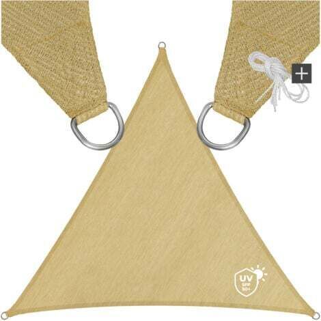 Voile D'Ombrage Triangulaire, Beige – 300 X 300 X 300 Cm, Für Garten, Terrasse, Außenbereich, Balkon