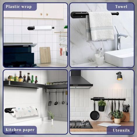 Toilettenpapierhalter - Toilettenpapierhalter - Toilettenpapierhalter - Wandregal - Edelstahl - Schwarz