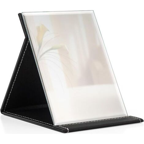 Tragbarer Faltbarer Schminkspiegel 12,5 X 17 Cm, Kompakter Ultra-hd-schminkspiegel, Mehrwinkel-reisespiegel Aus Pu-leder, Stehender Kosmetikspiegel Für Zuhause Und Auf Reisen
