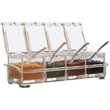 4-in-1-gewürzbox – Gewürzbox – Küchengewürzglas – Gewürzregal – Gewürzbox – Gewürzaufbewahrungsset