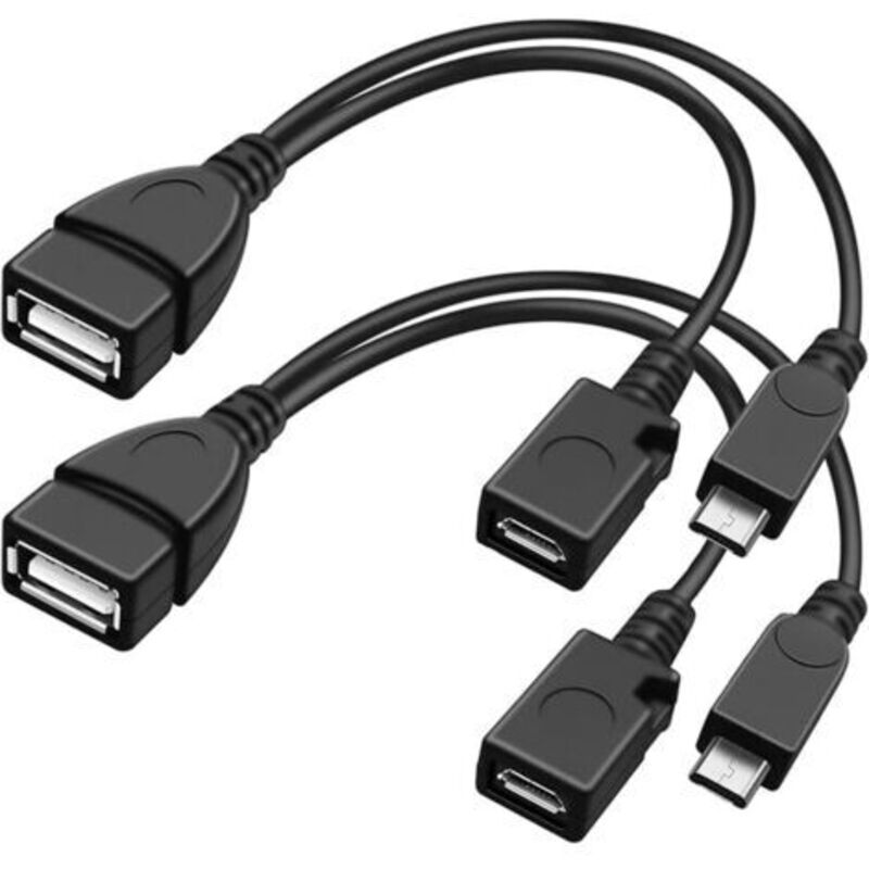 Usb-otg-adapterkabel Mit Micro-usb-2.0-anschluss Und Usb-typ-a-anschluss Für Usb-flash-laufwerk/tastatur/festplatte/fire Tv Stick, 20 Cm