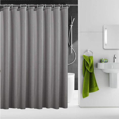 Rideau De Douche 120 X 200 Cm, Stoff Polyester Imperméable Et Anti-moisissure, Rideau De Baignoire, Lavable En Machine, Grau