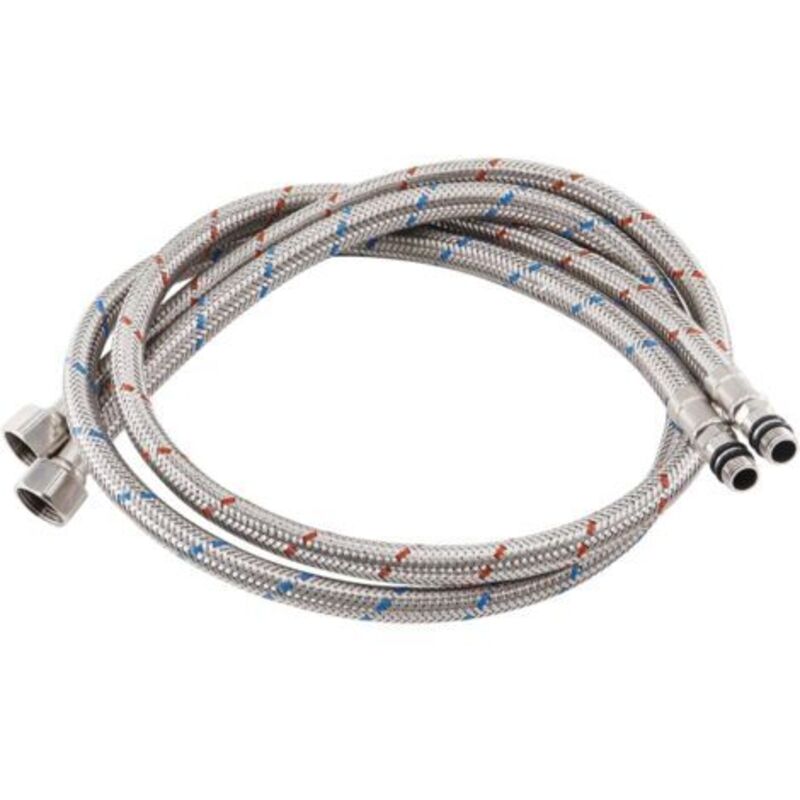 2 Stück 80 Cm X G3/8 X M10 Flexible Küchenarmatur-verbindungsschläuche, Flexibler Wasserhahnschlauch, Geflochtene Spülbecken-verlängerungsrohre Aus Edelstahl, Für Küche Und Badezimmer