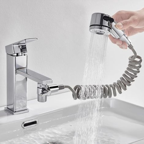 Einfach Zu Installierende Universal-handbrause Für Waschbecken, Dusche, Küchenspüle, Einfach Zu Installieren, Befestigung Mit Biologisch Abbaubarem Kleber, Praktisch Und Kompakt