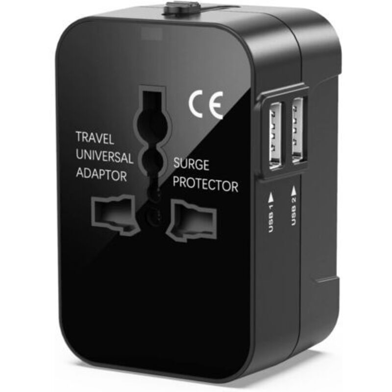 Reiseadapter Mit 2 Usb, All-in-one-global-reiseadapter, Universal-ladegerät, Netzteil