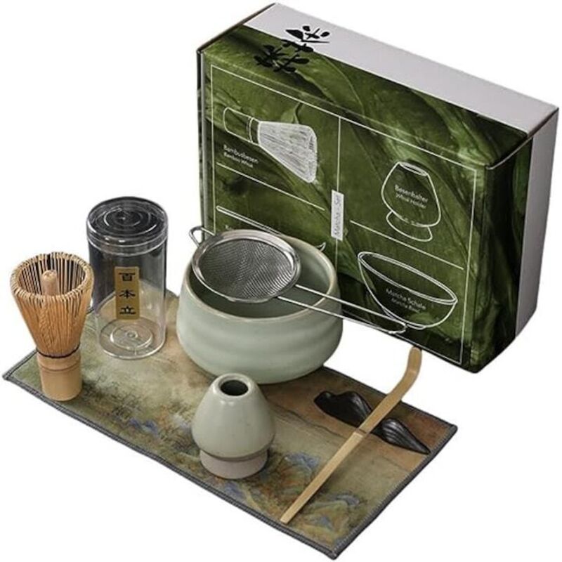 Japanisches Matcha-set, Alter Ofen, Baibenli-schneebesen, Traditionelle Utensilien Für Die Teezeremonie