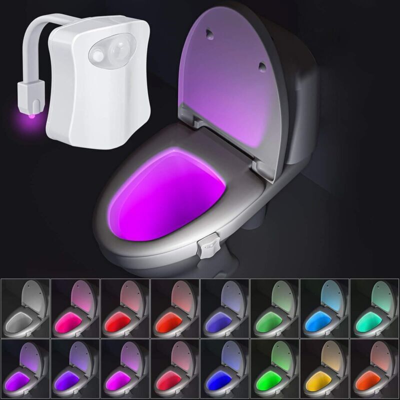 Veilleuse 16 Couleurs – Veilleuse De Toilette, Lumière Automatique Mit Capteur De Bewegung Pour Salle De Bain, Veilleuse Lumineuse Adaptée À Toutes Les Toilettes (multicolore, Petit)