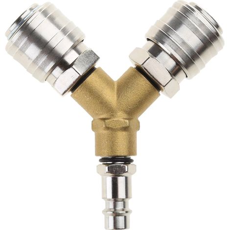 Raccord Rapide Nickelé 1/4 Pouce - Un Distributeur D'Air Comprimé Professionnel Conçu Spécifiquement Pour Les Outils Pneumatiques.