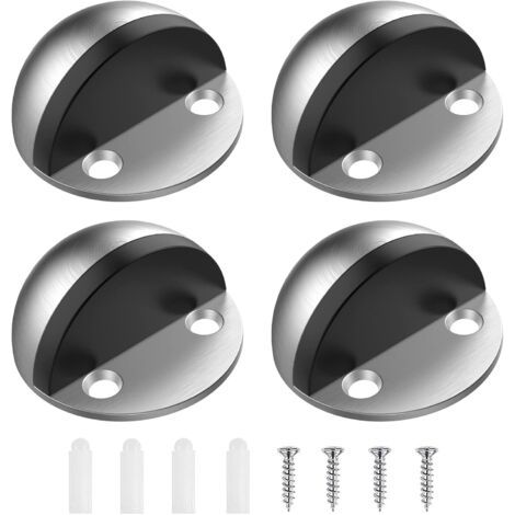 4 Stück Edelstahl-türstopper Und Selbstklebender Boden-türstopper Für Schallwand, Silber