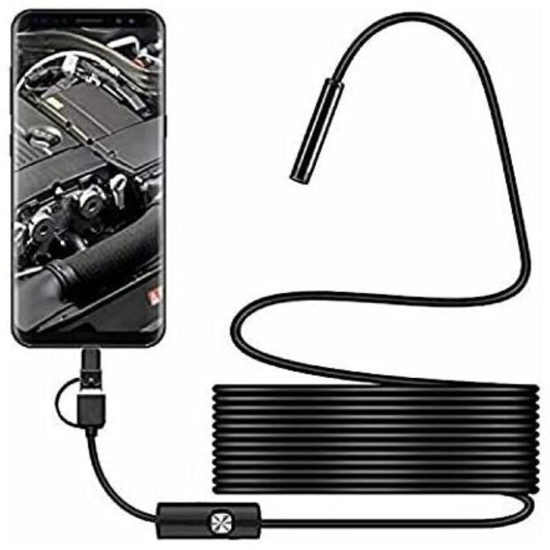 Wasserdichte 2,0 Mp Ip67-inspektionskamera – 5 M Langes Halbstarres Kabel – 8 Einstellbare Led-leuchten – Für Beengte Räume Und Unterwasserinspektion