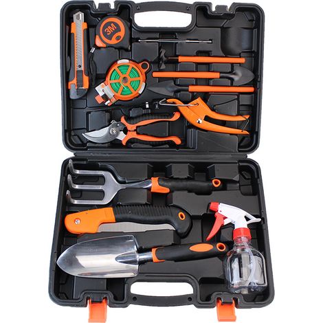13-teiliges Gartengeräte-set, Outdoor-handwerkzeuge Mit Rutschfesten Gummigriffen, Inklusive Gartenschere Und Schere Aus Edelstahl.