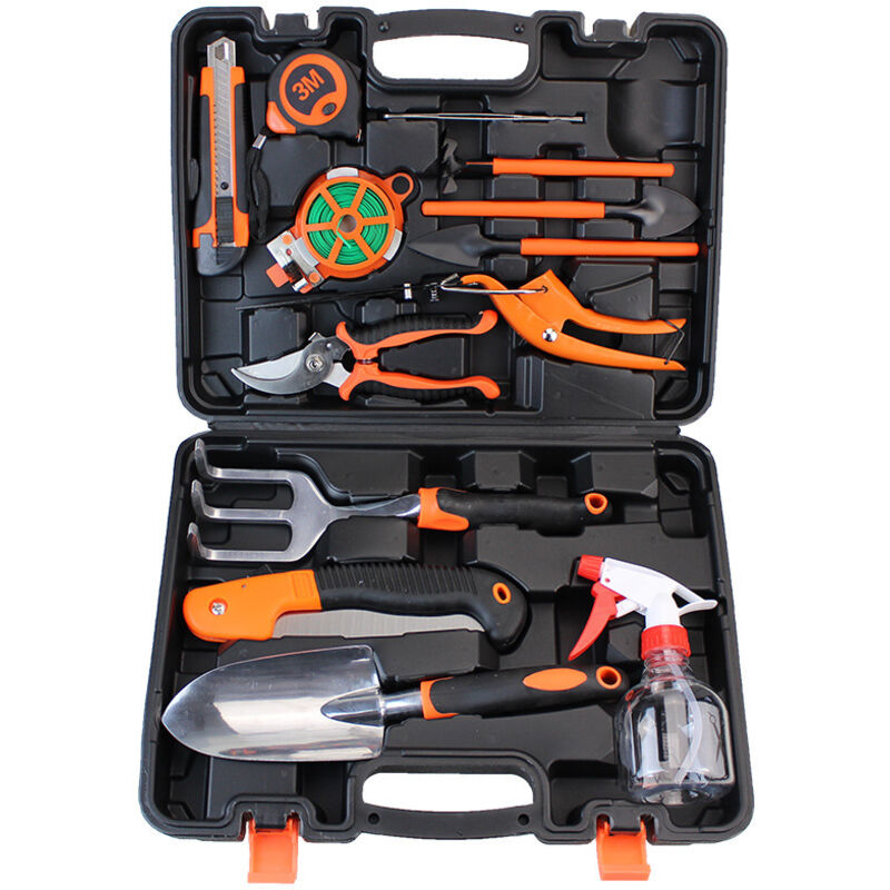 Gartenwerkzeug-set, 13-teiliges Gartenwerkzeug-set, Handwerkzeuge Für Den Außenbereich Mit Rutschfestem Gummigriff, Inklusive Gartenschere Und Schere Aus Edelstahl