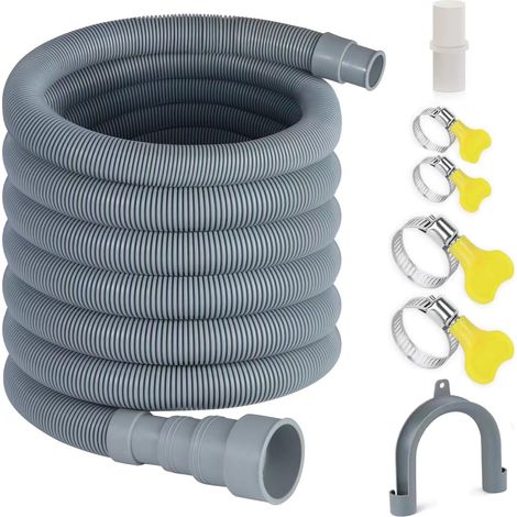 3 M Universal-ablaufschlauch, Waschmaschinen-verlängerungsschlauch Mit Armaturen Und Schlauchklemmen (3 M Universal-ablaufschlauch)