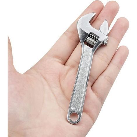 Verstellbarer Schraubenschlüssel, 10,2 Cm, Länge 100 Mm, Verstellbarer Mini-schraubenschlüssel Aus Silbernem Stahl Für Industrie Und Kfz-reparatur (verchromt)