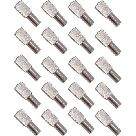 20 Stück Regalstützen, Regalstützstifte, Dübel, Regalplattenhalterungen, Vernickeltes Metall Für Schrank-schreibtisch-zubehör – 5 Mm Bis 19 Mm