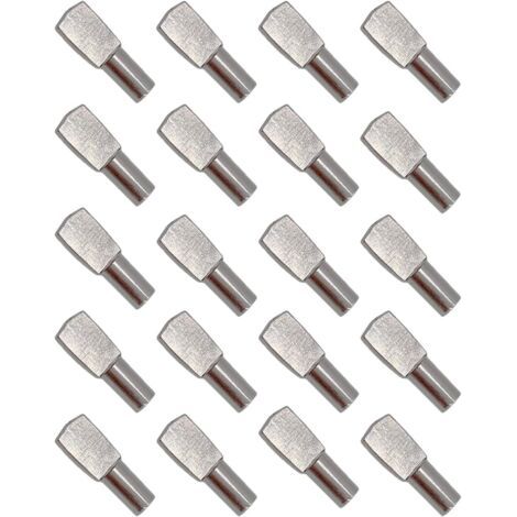 5 Mm 19 Mm, 20 Stück Regalklammern, Regalstützen, Regalstifte, Dübel, Regalplattenhalterungen, Vernickeltes Metall Für Schrank- Und Schreibtischzubehör