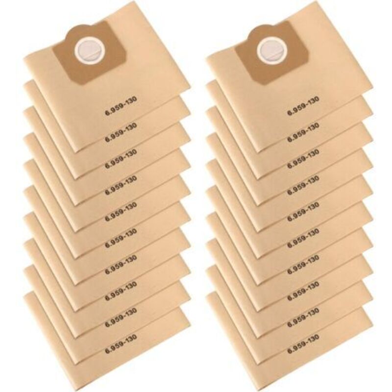 Für Staubsaugerbeutel, Packung Mit 20 Staubsaugerbeuteln, Filterbeutel Aus Papier, Für Karcher 6.959-130.0 Wd3/wd3p/mv3/a2204/a2204/a2534/se 4001/se 4002