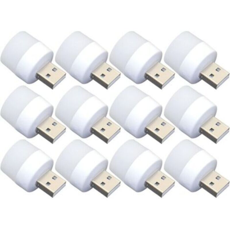 Pr Mini Lumière De Nuit Usb – 12 Plug-in-glühbirnen, Tragbares Weißes Licht Für Toilette, Küche, Couloir – Ideal Für Kinder