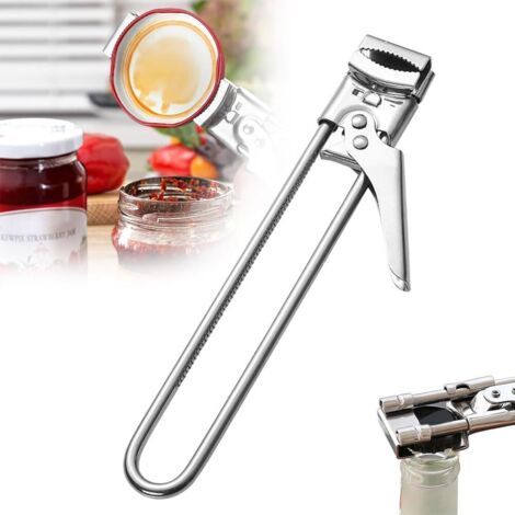 Verstellbarer Glasöffner Aus Edelstahl, Zum Öffnen Von Einmachdeckeln, Multifunktional Und Arbeitssparend, Konzipiert Für Ältere Menschen, Arthritische Und Schwache Hände (1 Stück)