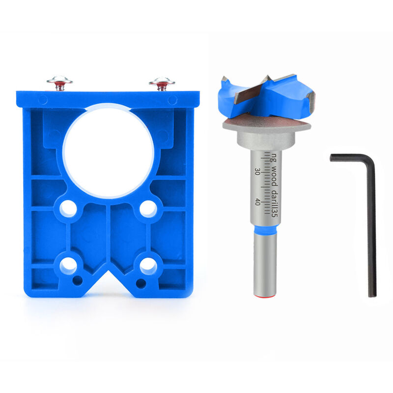 Führungsschienenadapter Für Die Holzbearbeitung, 35-mm-scharnierbohrwerkzeug, Professionelle 35-mm-scharnierbohrlehre, Endlochtabelle, Blau