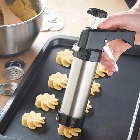 22-teiliges Set Zum Auspressen Von Keksen – Konditorei-utensilien. Enthält 13 Keksscheiben, 8 Teigtaschen Und 1 Kekspistole