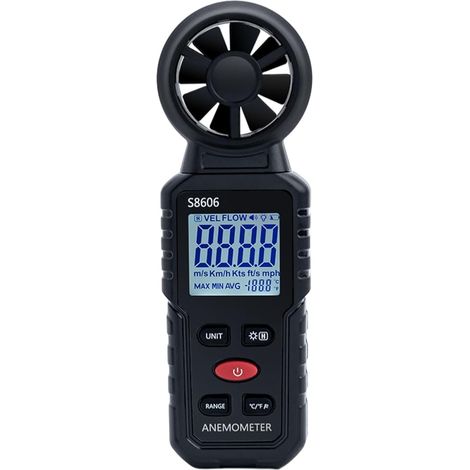 3-in-1 Tragbares Digitales Anemometer, Misst Windgeschwindigkeit, Stärke Und Temperatur (0–45 M/s), Ideal Für Navigation Und Pilotierung.