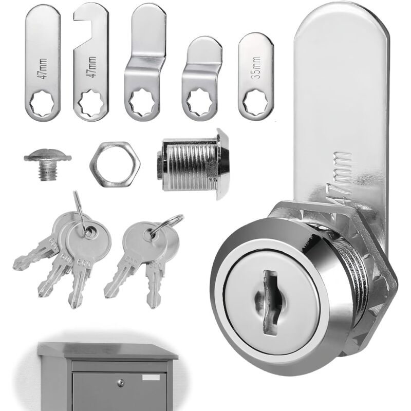 5 Schlüssel, 5 Verschiedene Schlosstypen, 16-mm-schloss, Geeignet Für Hebelschlösser Für Briefkästen Und Schränke