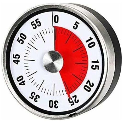 Magnetischer Mechanischer Küchentimer – 60-minuten-countdown, Visuelles Zeitmanagement-tool, Kochen, Dämpfen, Grillen (schwarz), Für Kinder, Lehrer Und Erwachsene