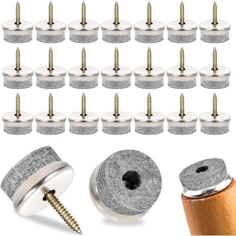 Set Mit 50 Stück Stuhlgleiter, Stuhlpolster, 22 Mm Filzgleiter Mit Schrauben, Stuhlbeinschutz Zur Reduzierung Von Kratzern Und Lärm, Für Möbel, Stühle, Laminat, Parkettfliesen (grau).