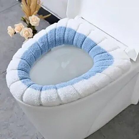 Weicher Und Elastischer Wc-vorleger Aus Pan-faser, Perfekt Für Den Ganzjährigen Gebrauch (weiß Und Blau)