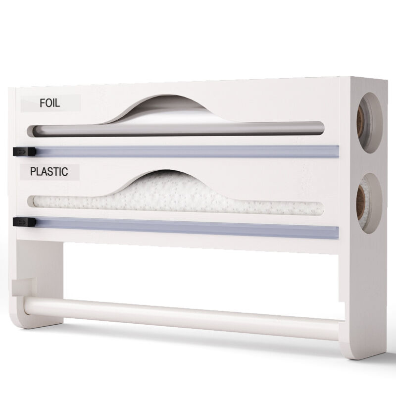 Alu-folienspender Mit Folienschneider, Zwei Fächer, Weiß