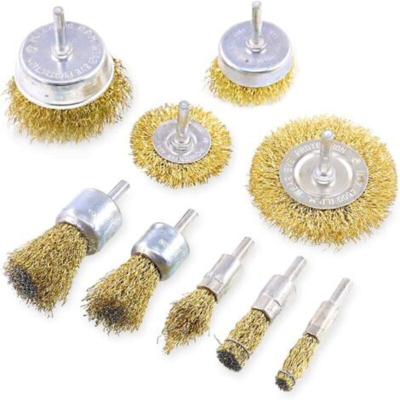 Pr Lot Von 9 Metall-broschen Mit Überarbeitung In Der Wäsche Mit Einer Länge Von 6,35 Cm, 9 Taillen Von Brosses-à-fil-requisiten. Ideal Für Die Arbeit Mit Rouille, Korrosion Und Malerei