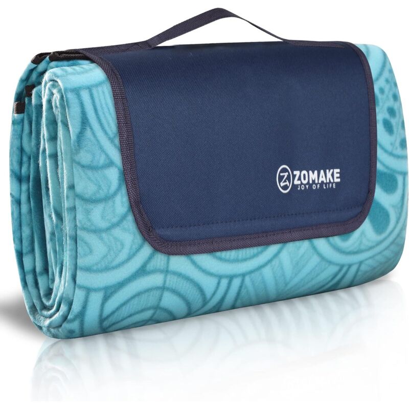 Wasserdichte Picknickdecke 200 X 150 Cm, Outdoor-tischdecke, Waschbare Picknickmatte Für Camping, Park, Hof – Xl Faltbare Picknickdecke Mit Griff (pfauenblau)