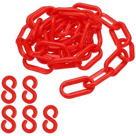Rote Kunststoffkettenglieder, 100 Cm, 6 Mm, Für Absperrungen, Parkplätze, Zäune, Tore Und Dekoration