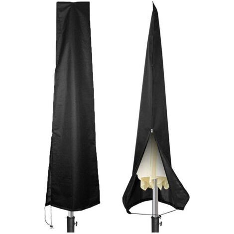 210d Wasserdichte Und Uv-schutzhülle 50+ – Sonnenschirmschutz Für Den Garten – Robuste Plane Mit Wasserdichtem Reißverschluss Und Winddichtem Kabel – Einfache Installation – Schwarz 182 X 25 X 35 Cm