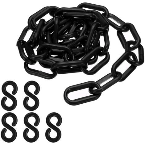Schwarze Kunststoffkettenglieder, 100 Cm, 6 Mm, Für Absperrungen, Parkplätze, Zäune, Tore Und Dekoration