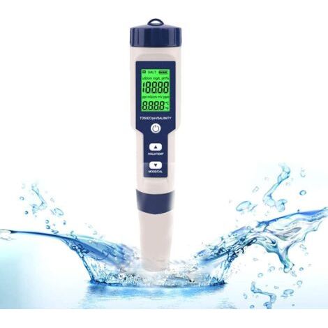 Ph-elektroniktester, 5 Und 1 Ph-qualitätstest, Ph Ec Salt Tds-wassertemperaturprüfer