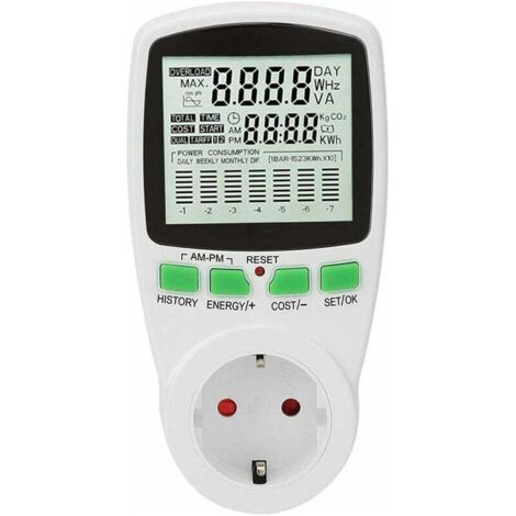 Wattmeter, Energieverbrauchsmonitor, Stromzähler, Steckdose 0–16 A, Intelligenter Stromverbrauchsmonitor (uk)